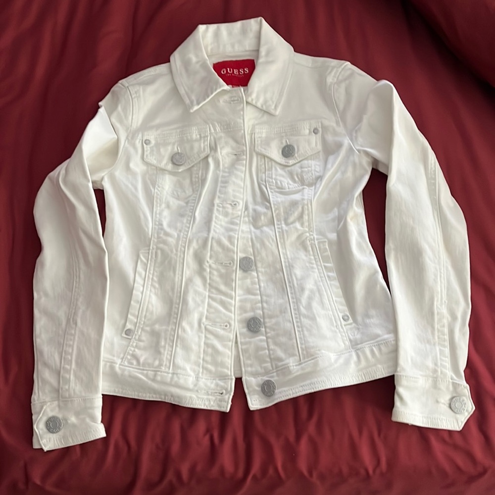 Guess white jean jacket - size small